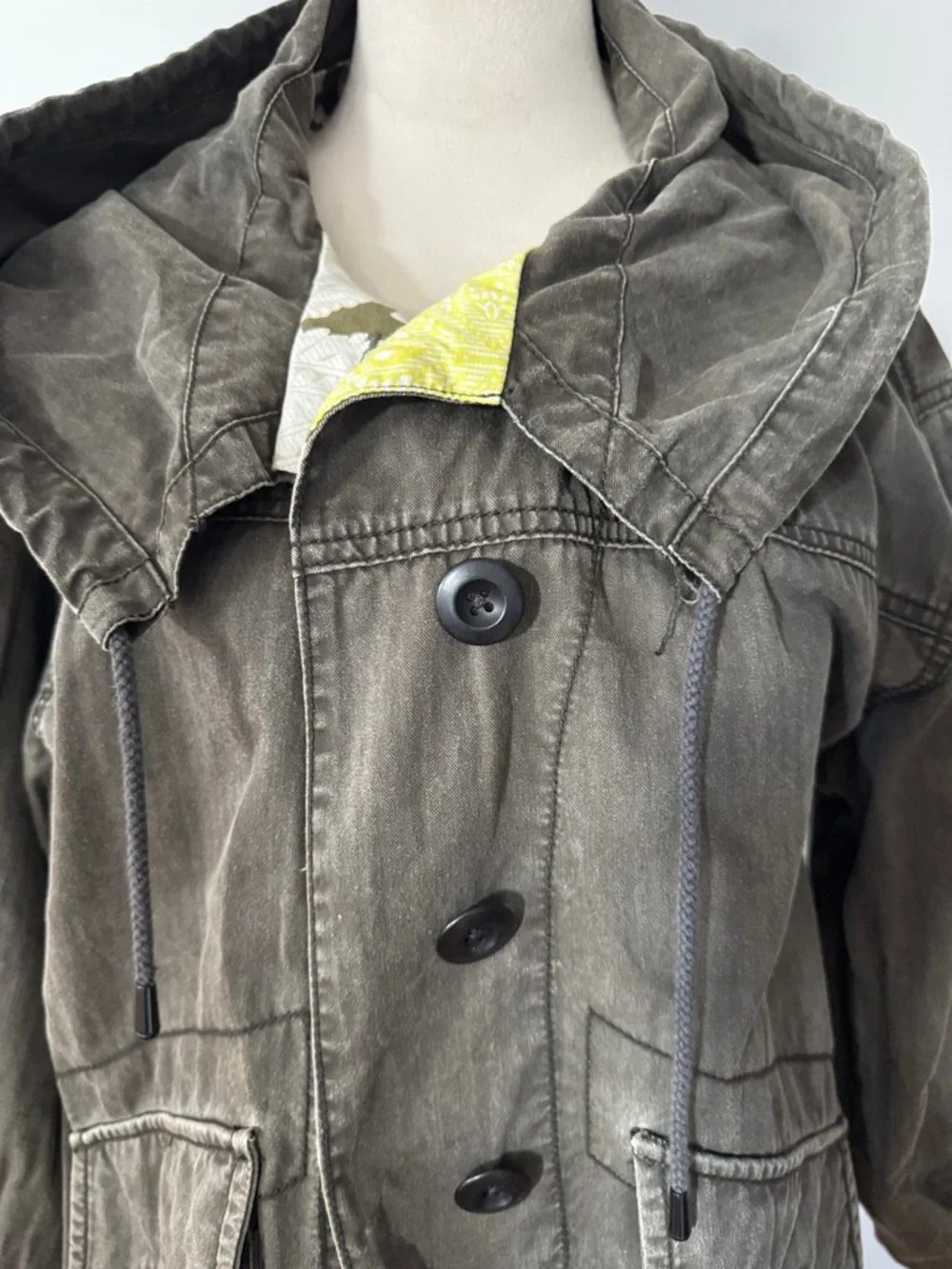 Free People Women’s Olive Hooded Utility Jacket - Picture 4 of 9